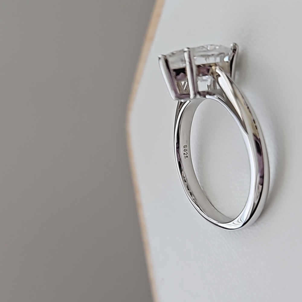 2ct Pear Moissanite Solitaire Ring - image 3